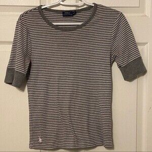 Polo Ralph Lauren Striped Womens Pullover Short Sleeve Business Top Medium